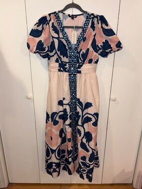 New w Tags - Ador Floral Print High Waist Short Maxi Dress Size Large